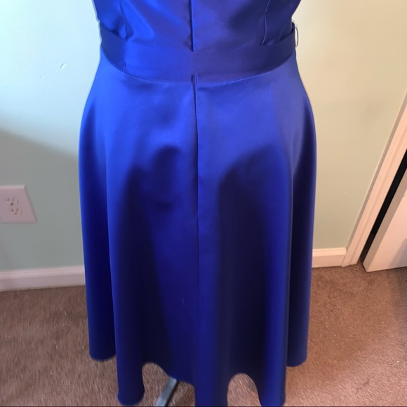 Lillie Rubin Royal Blue Strapless Dress With Belt Size 4 - Picture 8 of 16